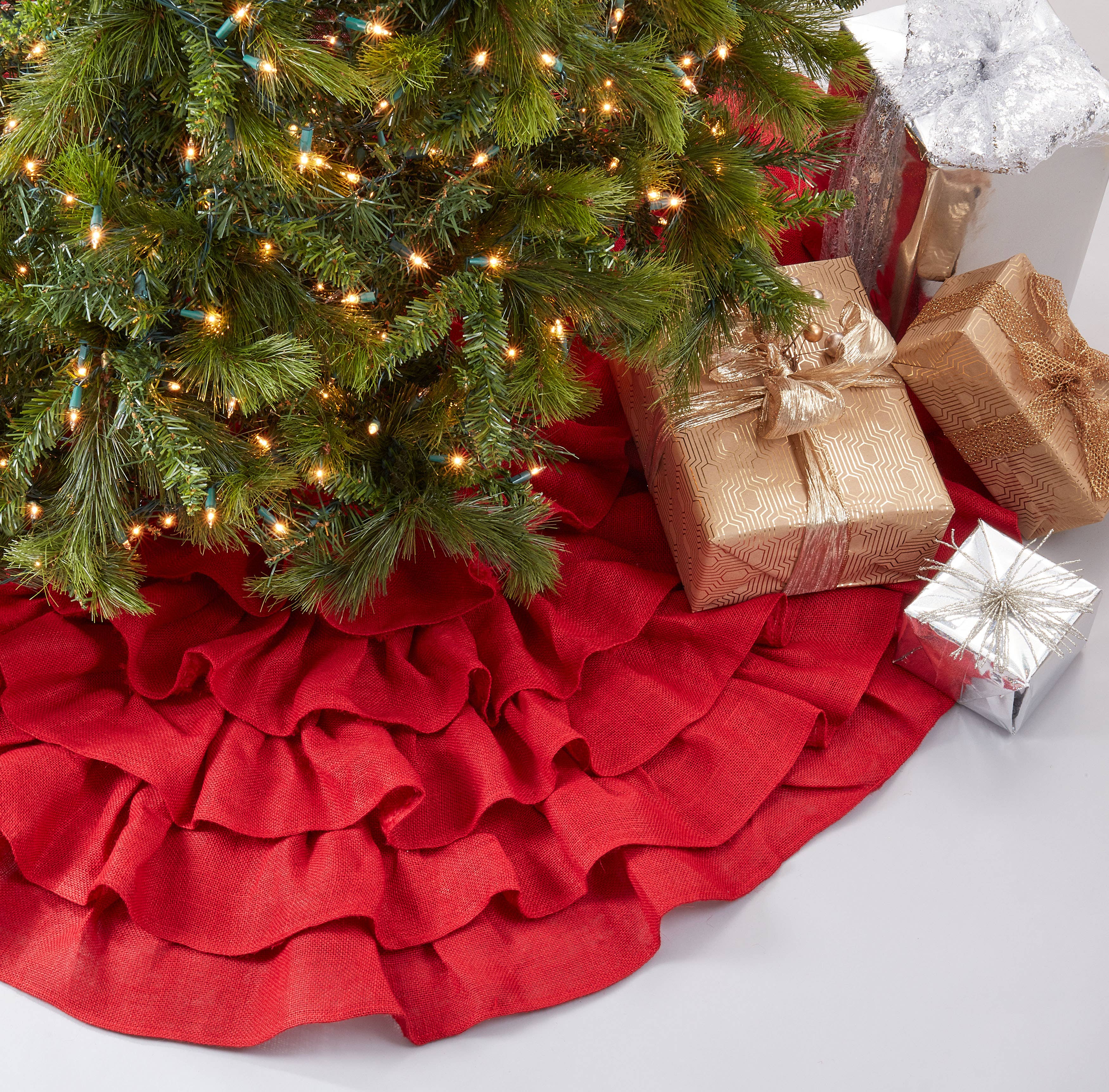 Saro Lifestyle - Wholesale Tree Skirt - Ruffled Design Tree Skirt3