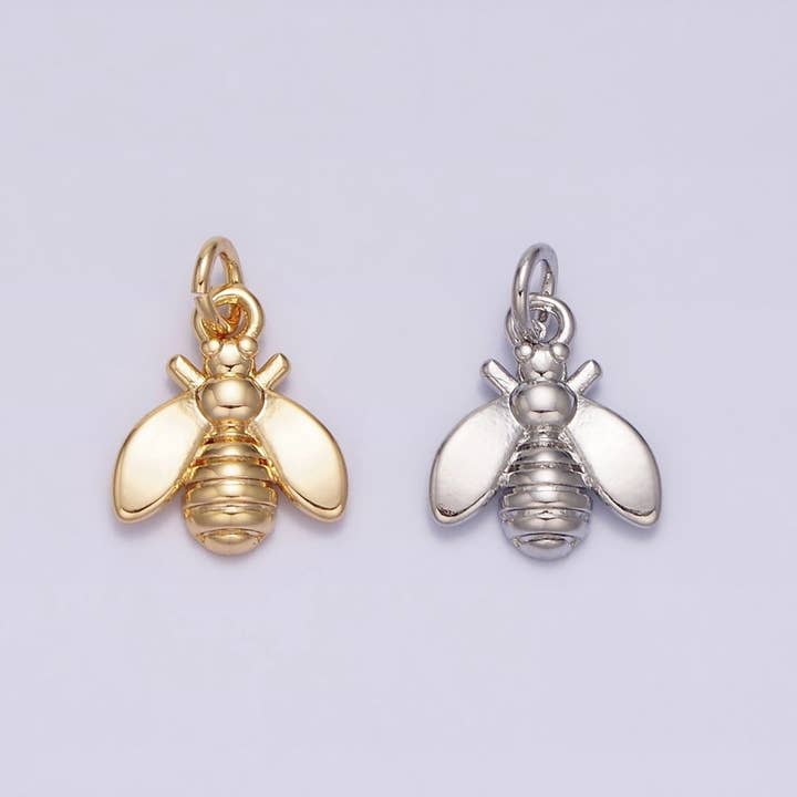 16K Gold Filled Wasps Bumble Queen Bee Insect Mini Add-On Charm in Gold & Silver | AC-1131 AC-1132 for wholesale by Aim Eternal