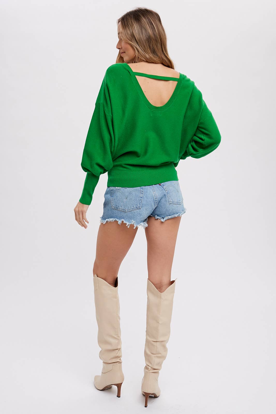 Bluivy - Wholesale Sweatshirt - Women's - BACKLESS BALLOON SLEEVES PULLOVER38