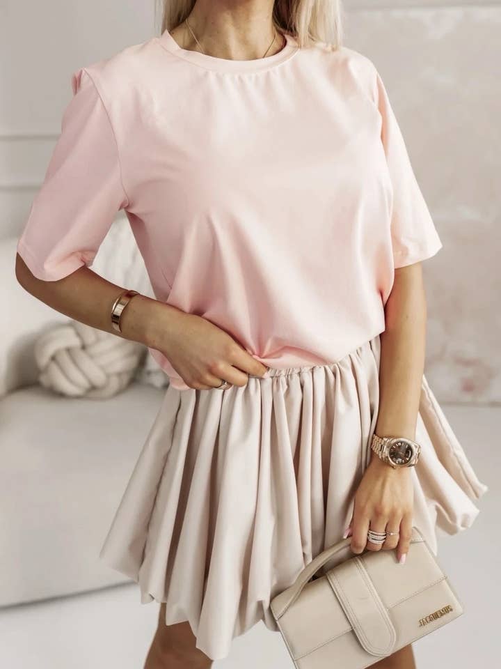ESTEE BROWN - Wholesale T-Shirt - Women's - Large basic plain T-shirt - 2206U