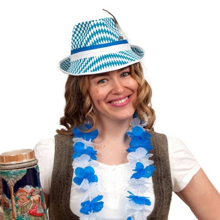 European Heritage Gifts - Wholesale Fedora - Unisex - Bavarian Checkered Fedora Oktoberfest Hat4