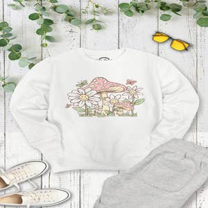 Altru Men's Embroidered Mushroom Graphic Crewneck Sweatshirt
