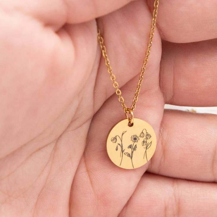 Personalized Mother's Day Gift | Birth Flower Necklace | Mother Daughter  Necklace | Gold Plated Necklace | Delicate Custom Necklace for Mom