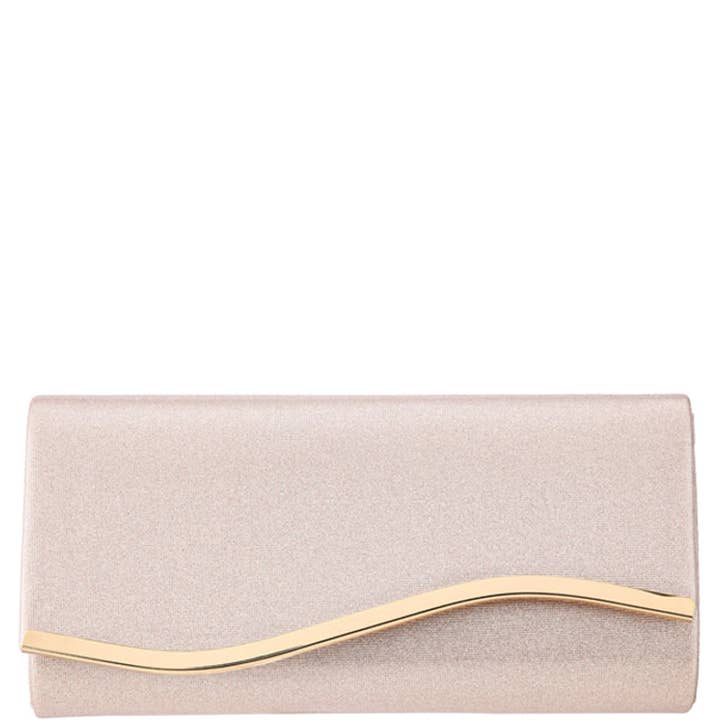 SMOOTH CURVE METAL BAR EVENING CLUTCH BAG, HBG 105534 for wholesale by JOIA ACCESSORIES