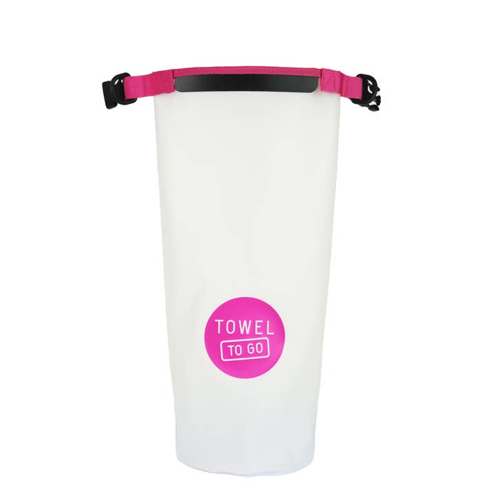 Towel to Go – Engroshandel Rygsæk - Unisex – Håndklæde til Go Roll N Go Taske – Vandtæt & Transparent Tørpose, Pink (5 Liter)