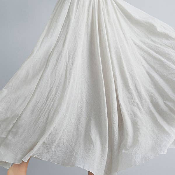 A-Line Loose Elasticity Pleated Solid Color Skirts for wholesale by Sheer Trend