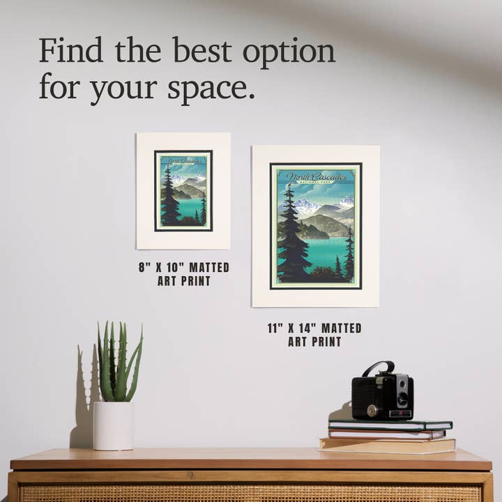 Lantern Press - Wholesale Art Print - MATTED PRINTS North Cascades National Park Lithograph8