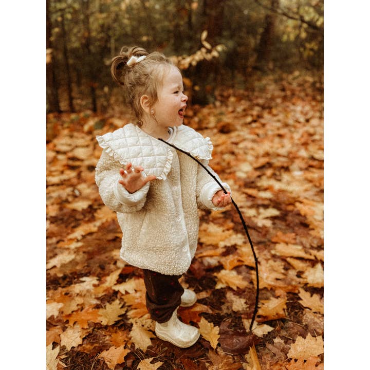 Annie & Charles - Wholesale Puffer Jacket - Kids - Annie & Charles® Teddy Jacket with Quilted Collar4