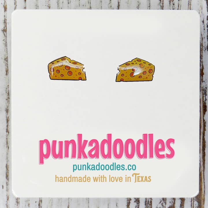 Wedge of Cheese Design Earrings for wholesale by Punkadoodles.co