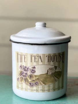 Bougie au soja dans un récipient émaillé 19 oz - Thé vert et citronnelle pour la vente par BeanTowne & Co.