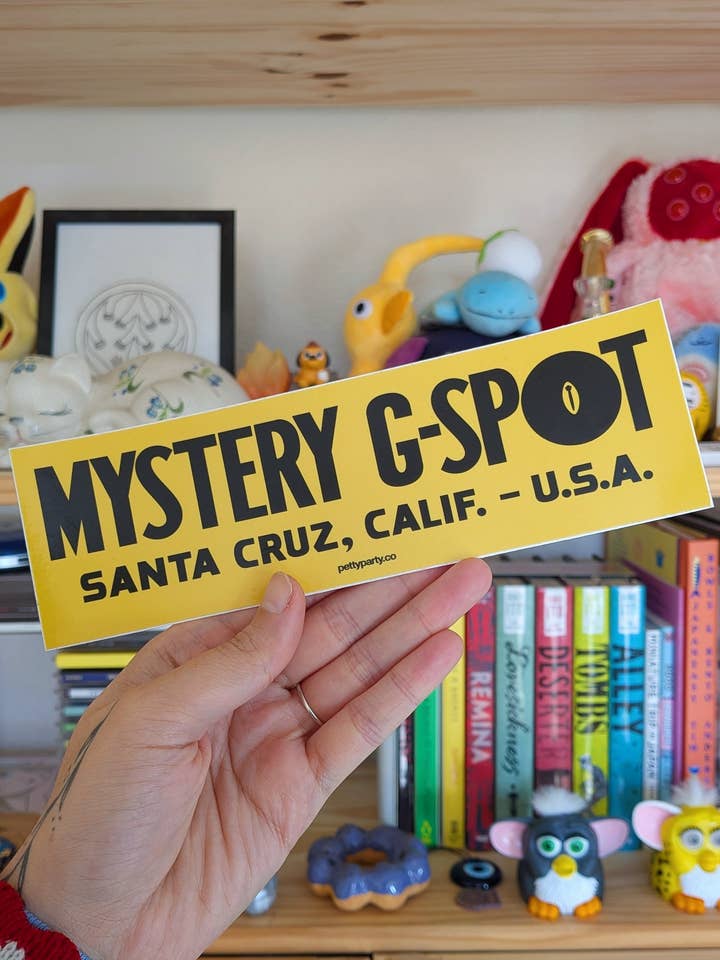 Mystery G-Spot Bumper Sticker for wholesale by Petty Party