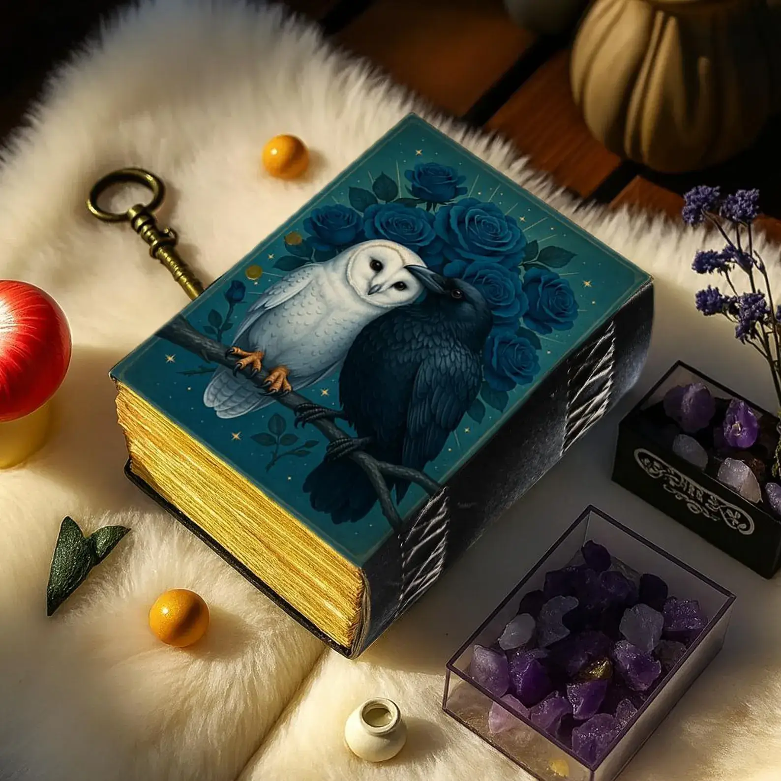 MNM HANDICRAFTS – wholesale Journal/diary – Owl and Raven Leather Journal – Handmade Grimoire Notebook 1