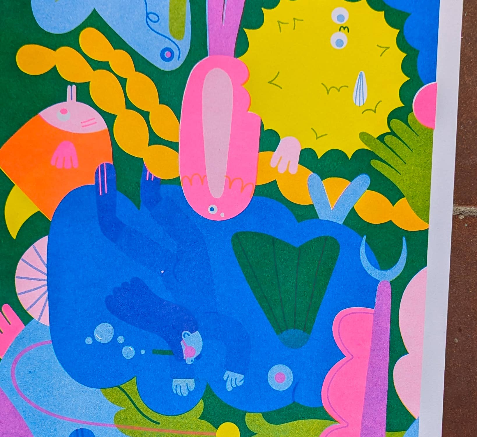 Lauren Morsley – Großhandel Kunstdruck – 'Fishies' A3 Risograph-Druck1