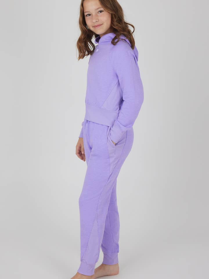 Stickerei-Hoodie und Jogger-Set für Mädchen im Teenageralter für den Großhandel von 90 Degree by Reflex & Yogalicious