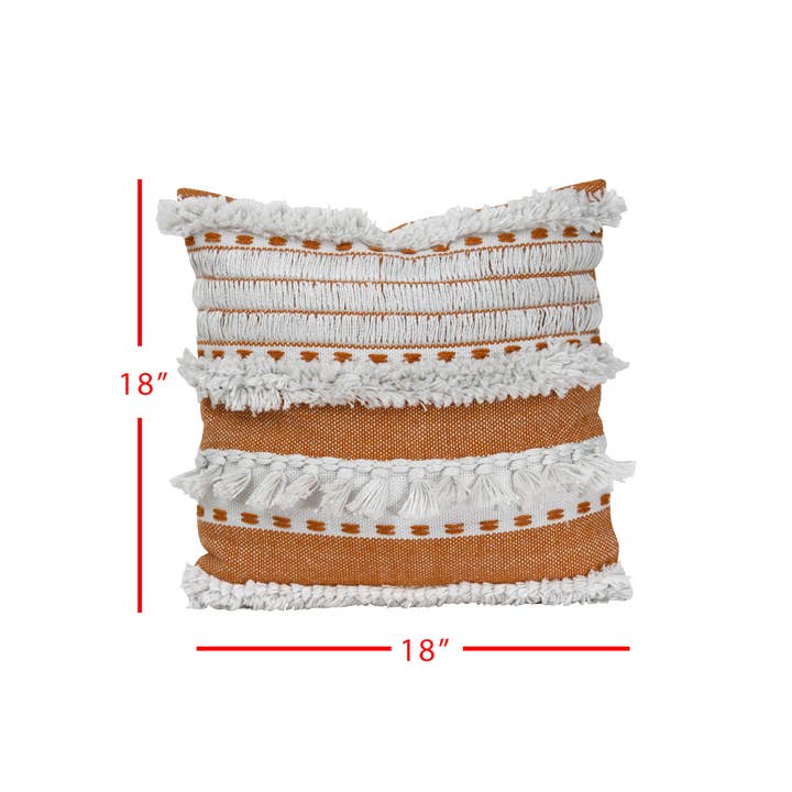 Foreside Home & Garden - Wholesale Throw/Decorative Pillow - SALE - Liza Orange Striped 18x18 Outdoor Filled Pillow Fall4