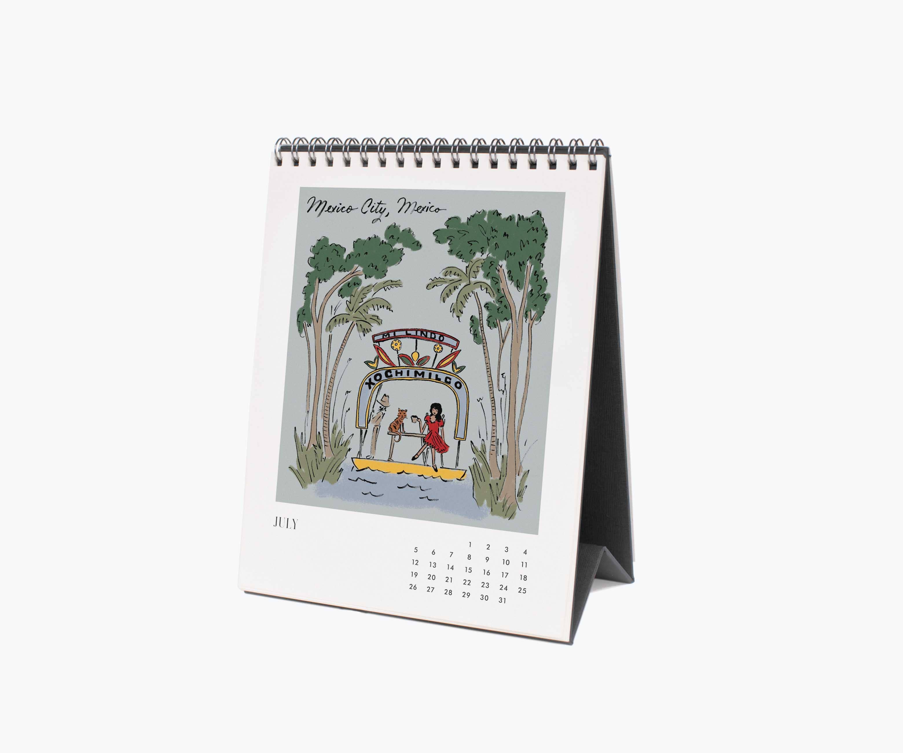 Rifle Paper Co. - Wholesale Calendar - 2026 Travel Sketchbook Desk Calendar7