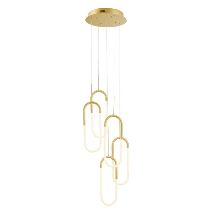 Lustre LED Cinco Clips//Dourado Sandy por atacado de Finesse Decor