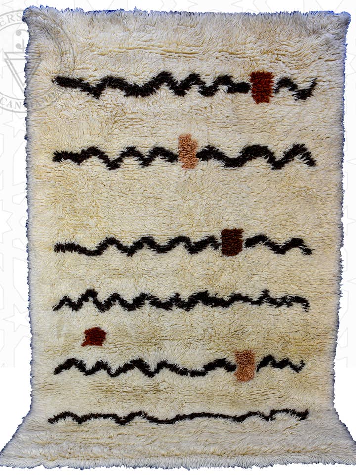 Tapete marroquino Beni ourain shag por atacado de Berbers Market