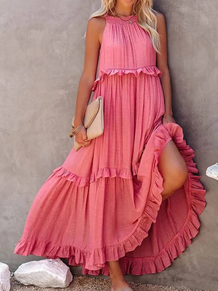 Serenity Collective - Wholesale Dress - Women's - Ruffled Sleeveless Maxi Dress10