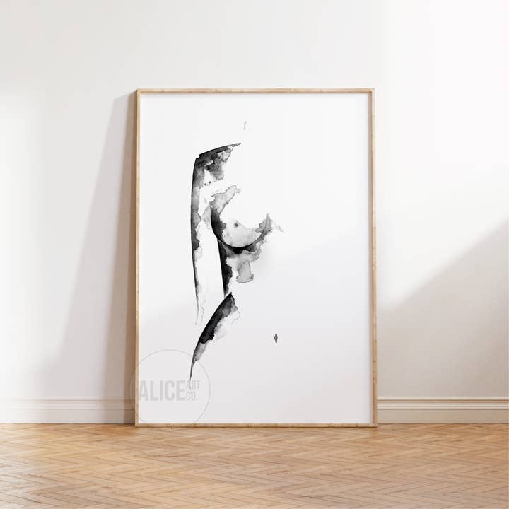 Nude Watercolour Hand Painted Print for wholesale by Alice Art Co