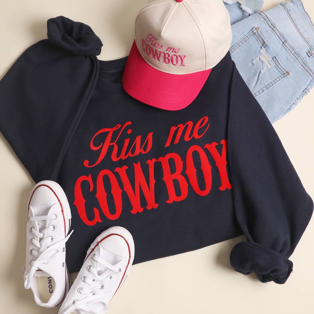 Fashion City - Wholesale Graphic Sweatshirt - Women's - KISS ME COWBOY Heavyweight Crewneck Sweatshirt15