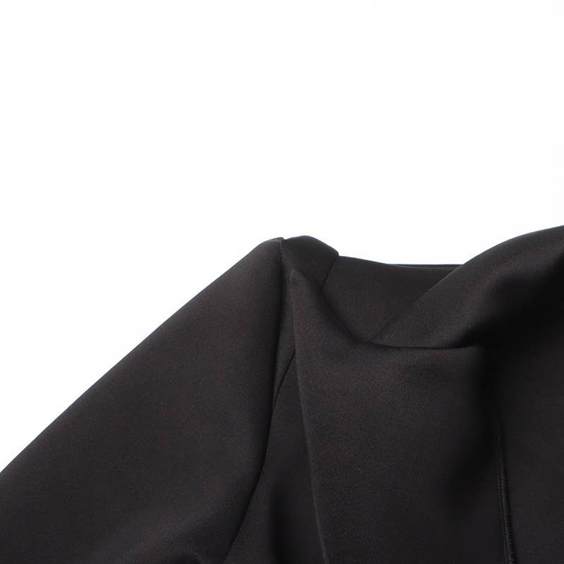 Preto Vestido tipo terno de cintura alta com detalhes em lantejoulas para venda a revendedores na Faire7