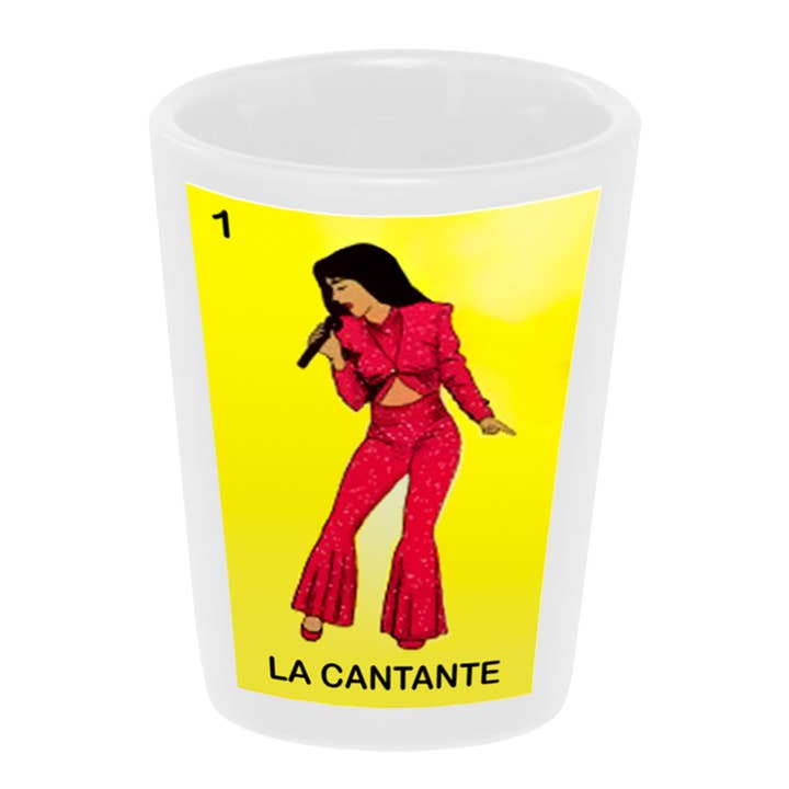 Vaso de chupito de cerámica de 1.5 oz «Loteria-Cantante» para venta al por mayor de Bronze Baboon