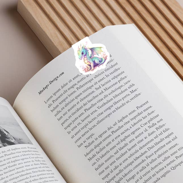 Prairie Chicken Sticker Shop & Gifts - Wholesale Bookmark - Water Dragon Watercolor Magnetic Bookmark
