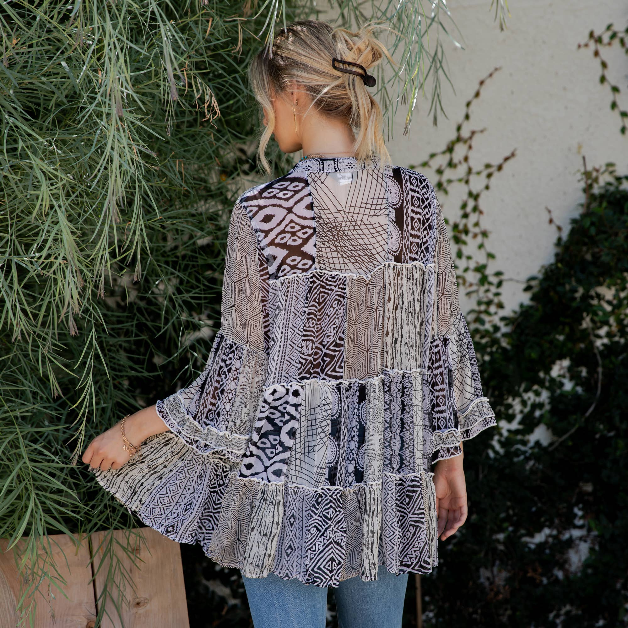 Young Threads - Venta al por mayor Blusa - Mujer - Top Jhabla con Cuello de Banda Teñido Chic (Nuevo Color)38