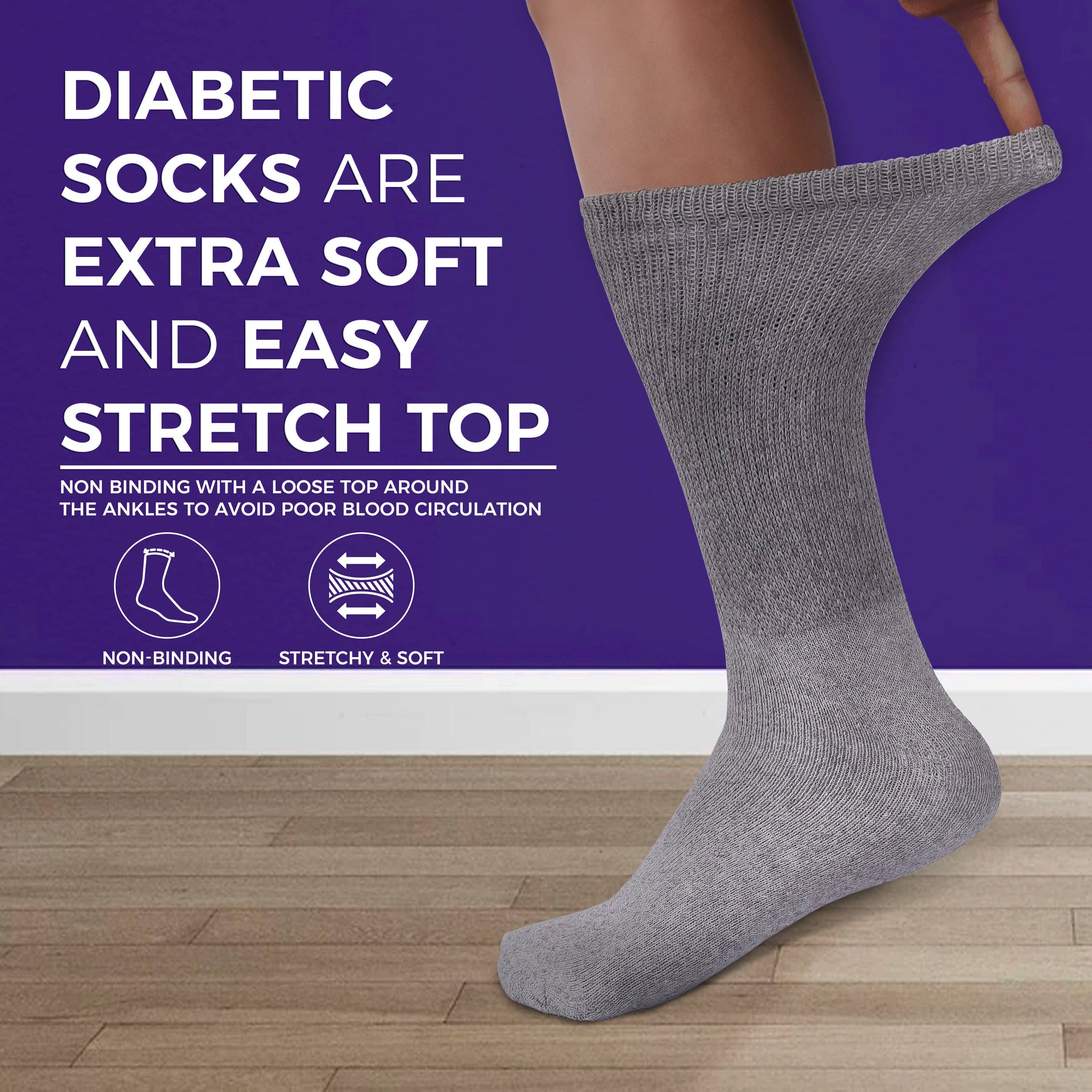 VINCO GROUP – Großhandel Socken - Unisex – Diabetiker-Crew-Socken Komfort Arztzugelassen Nicht bindend Zirkulierende Baumwollpolsterung Für Herren Damen.11