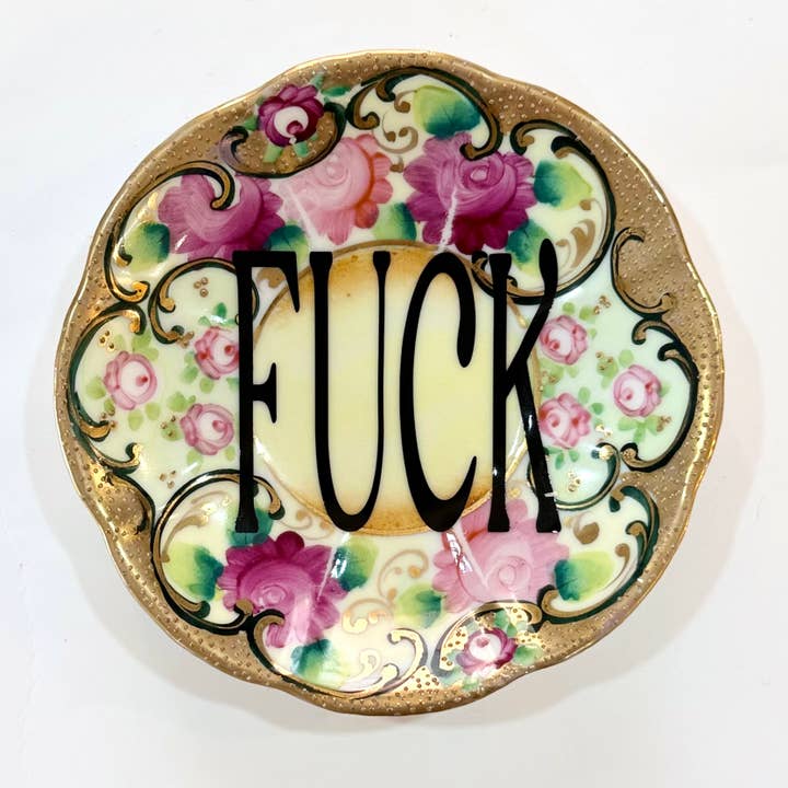 Vintage Swear Plates - "fuck" for wholesale by Un Peche Mignon