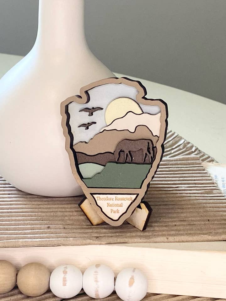 Theodore Roosevelt Nat. Park, Wood Magnet, Mini Framed Sign for wholesale by Pine Designs