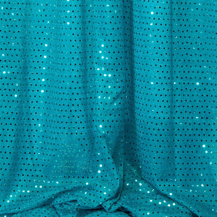 Spangle Knit Fabric Bolt Turquoise for wholesale on Faire