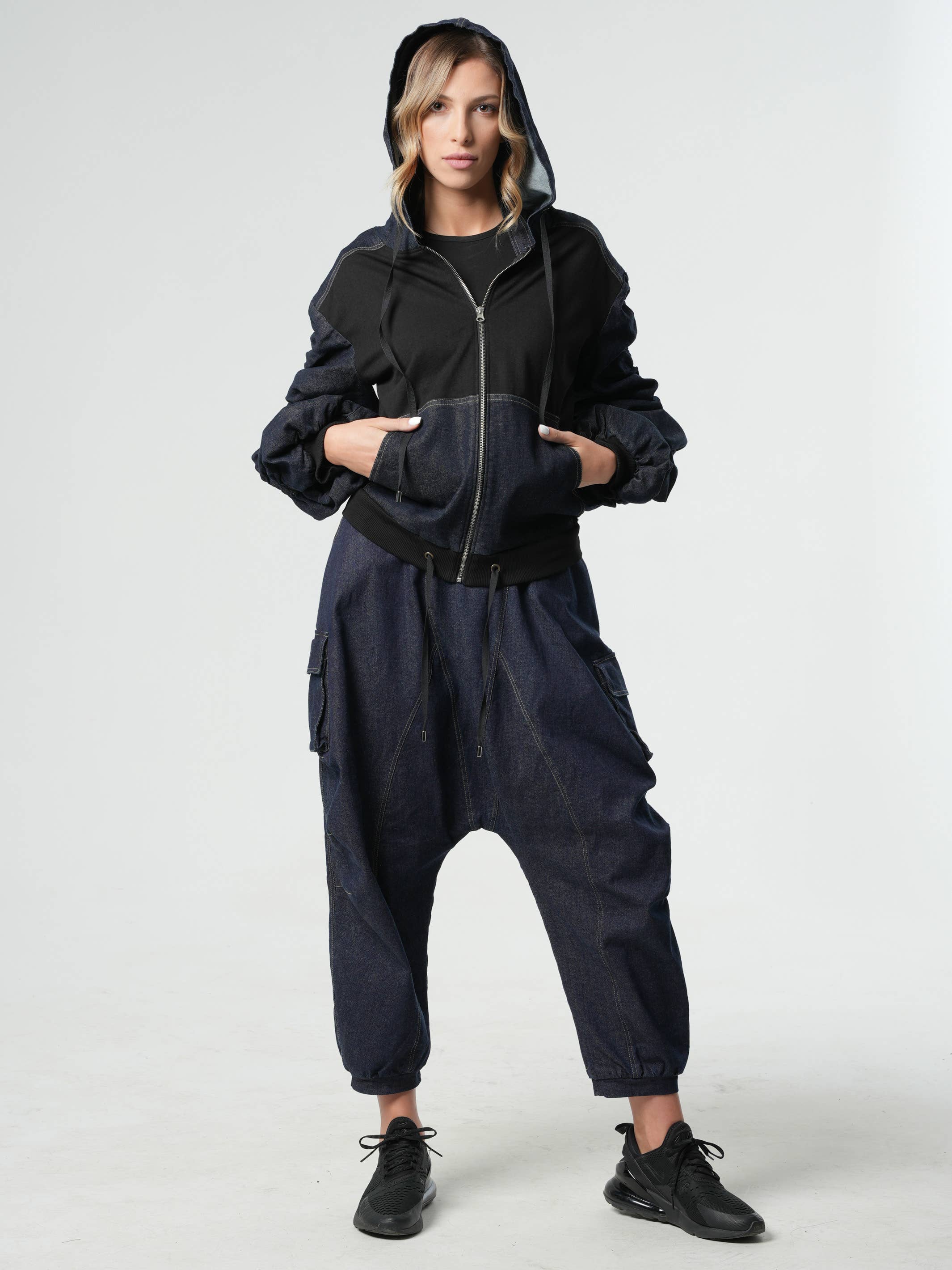 Metamorphoza - Wholesale Jacket - Women's - Denim Hooded Jacket8