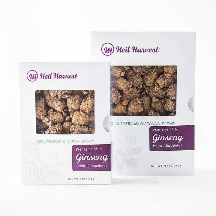 Boîte de racines de ginseng Graded Wisconsin (Perle Large) pour la vente par Heil Harvest - Heil Ginseng Enterprises