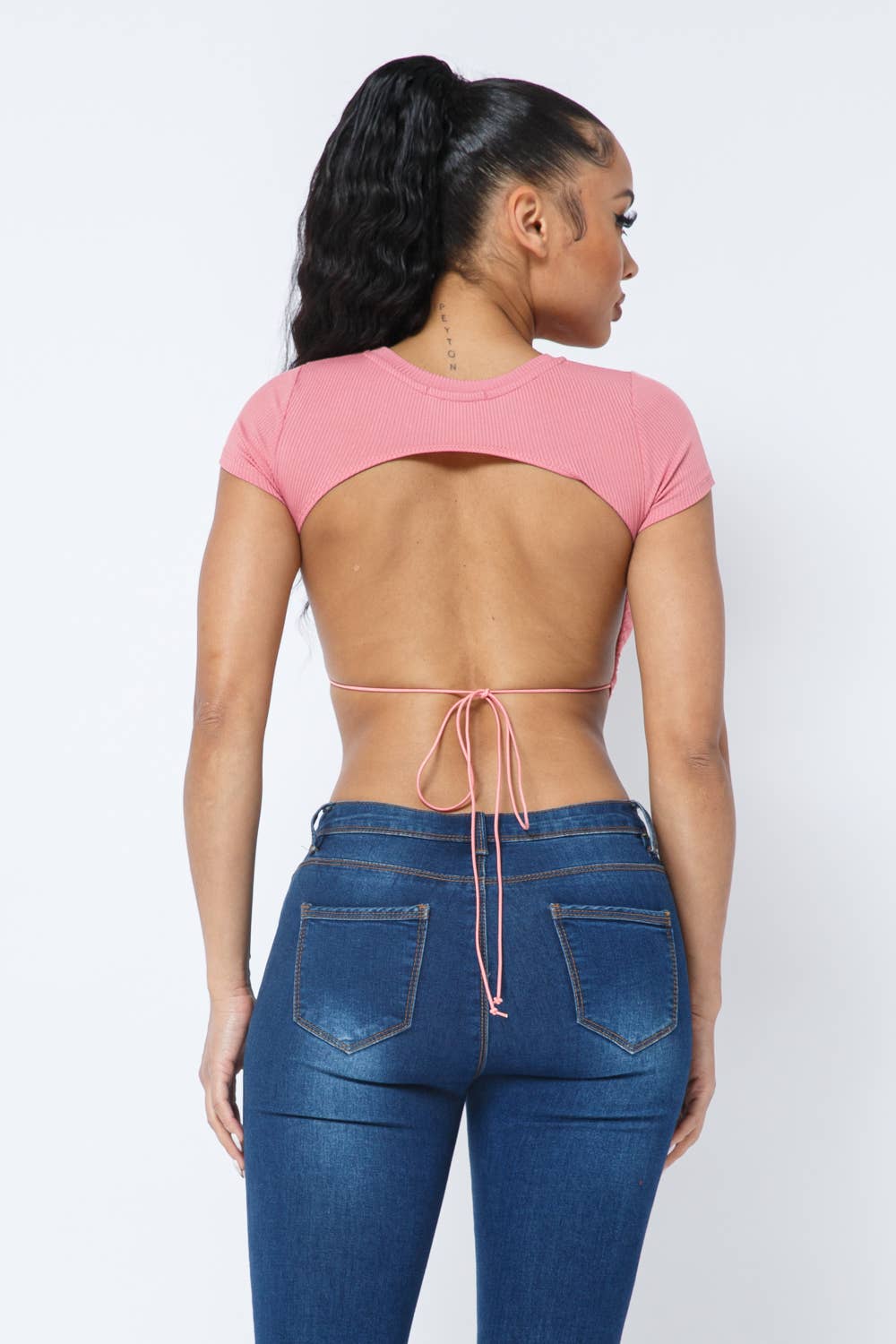 Julia by LoveJ - Wholesale Knit Top - Women's - Rib Open Back String Tie Crop Top14