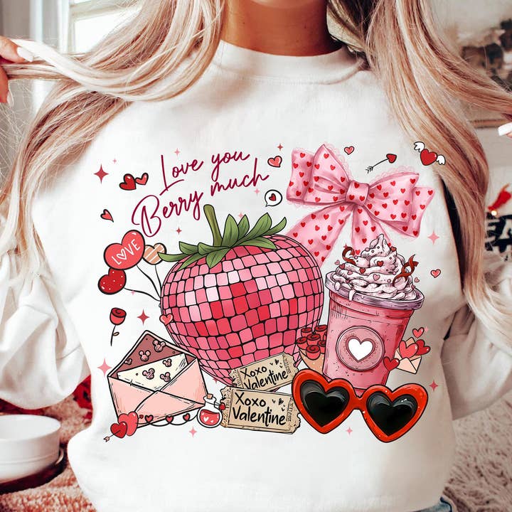 Love You Berry Much Shirt, Valentine Strawberry Sweater for wholesale by DLT Ecommerce