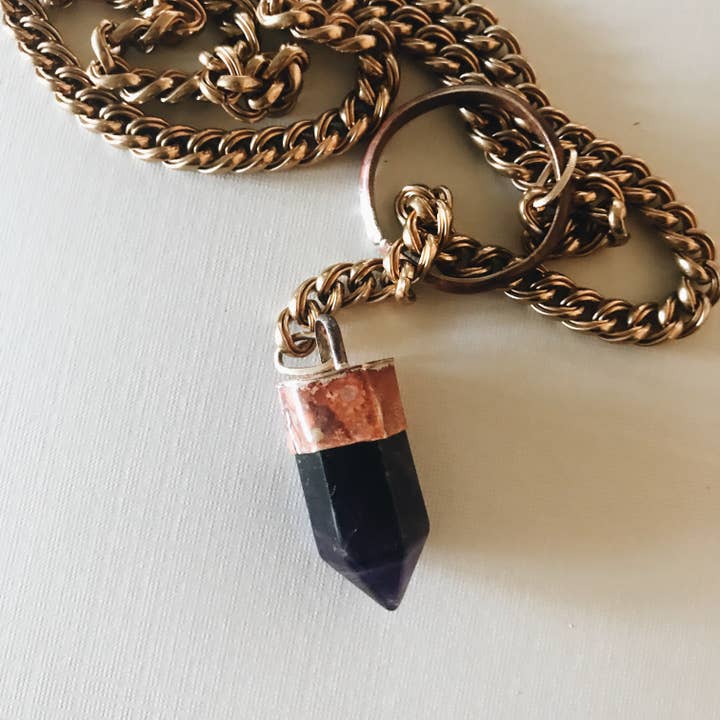 Amethist Lariat ketting voor wholesale door Ribelle Studio