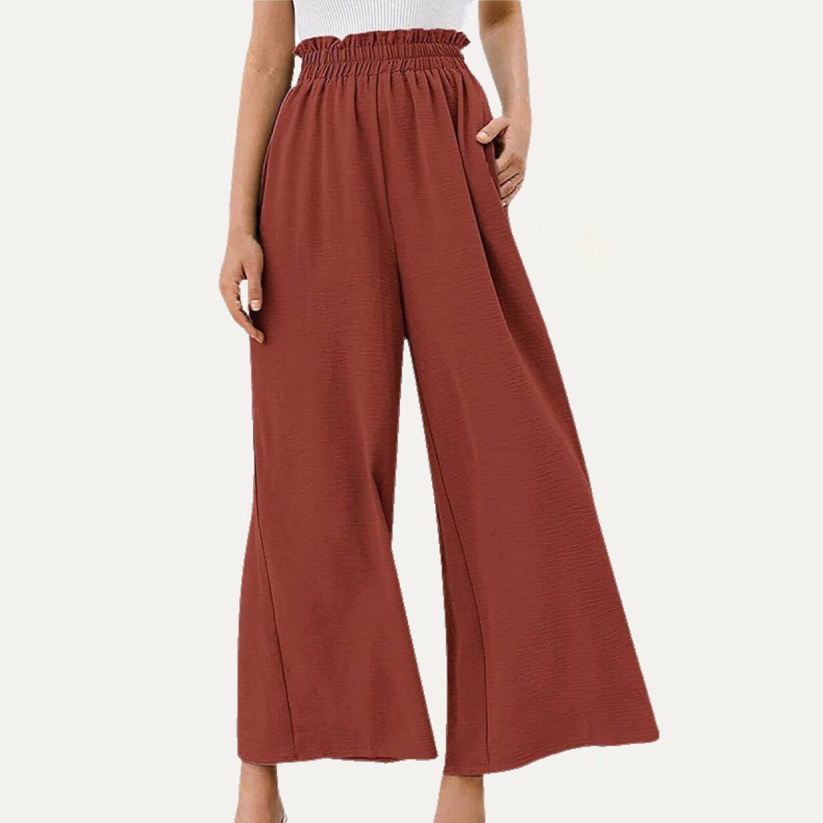 The Moment Collection - Vente Pantalon – femme - Pantalon large à taille haute pour journées décontractées et décontractées3