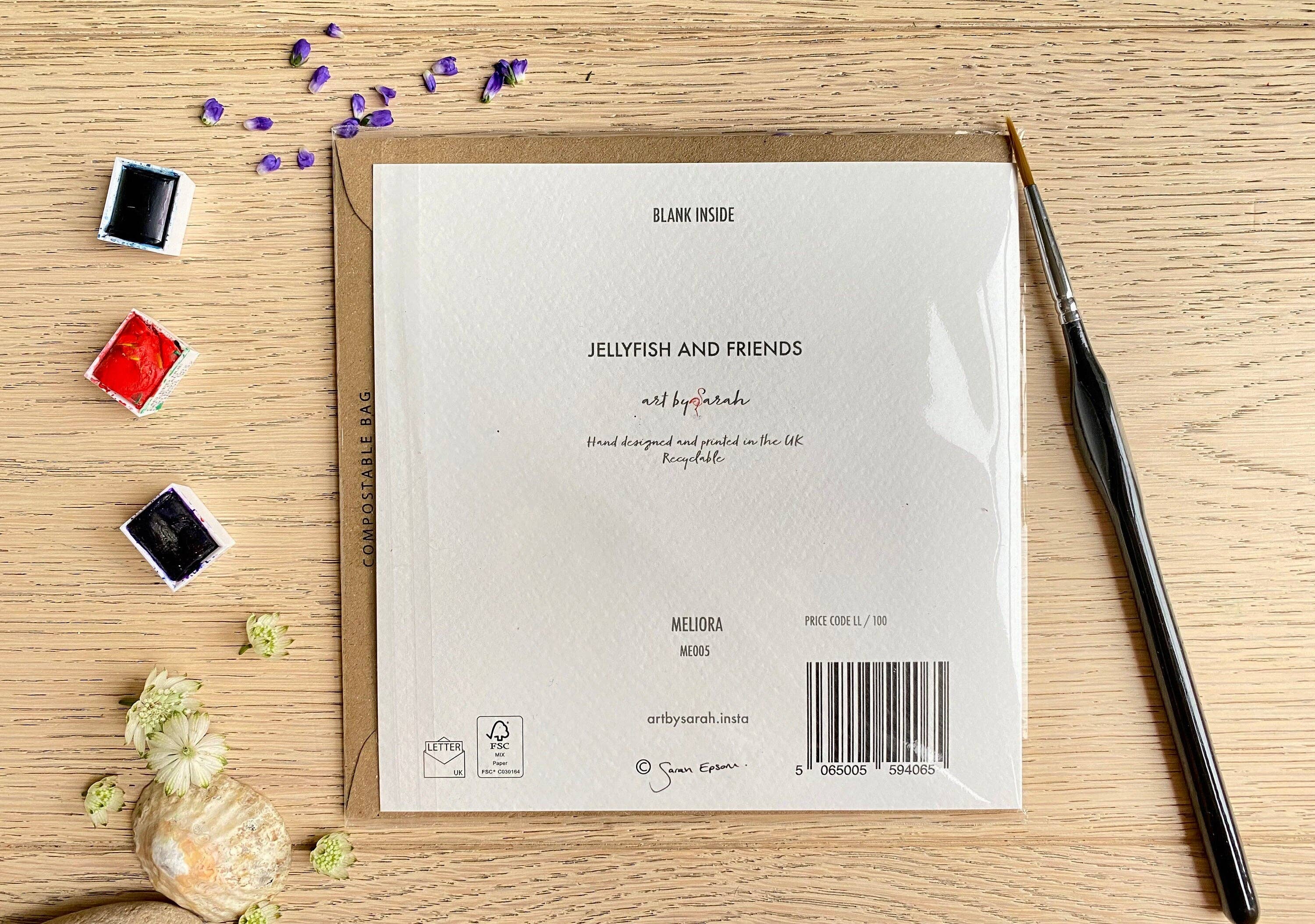 Sarah Epsom - Wholesale Gewone wenskaart - Kwallenkaart, Wenskaart, Blanco Notitiekaart, Milieuvriendelijk door kunstenaar Sarah Epsom1