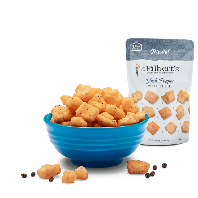 Mr Filbert's – wholesale Puffed rice treat – Oriental Black Pepper Rice Crackers1