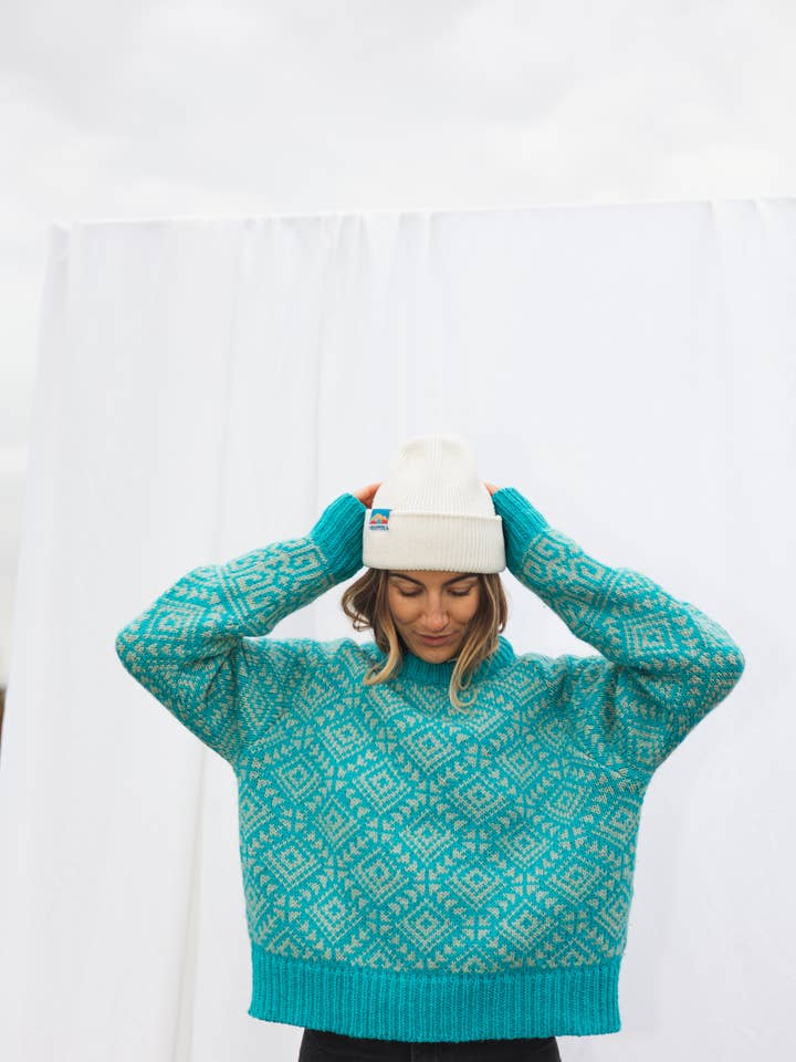 Les Saisons - Wholesale Knit Sweater - Women's - Blue merino sweater