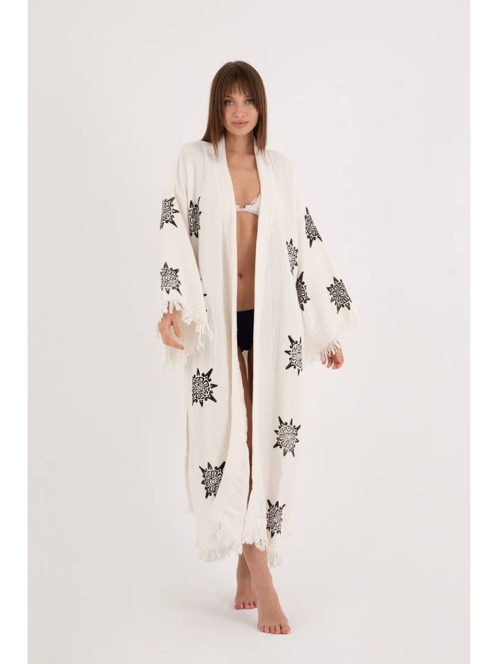 Meraki Beach – Kimono - Mulher por atacado – WHEEL OF LIFE Quimono em Creme4