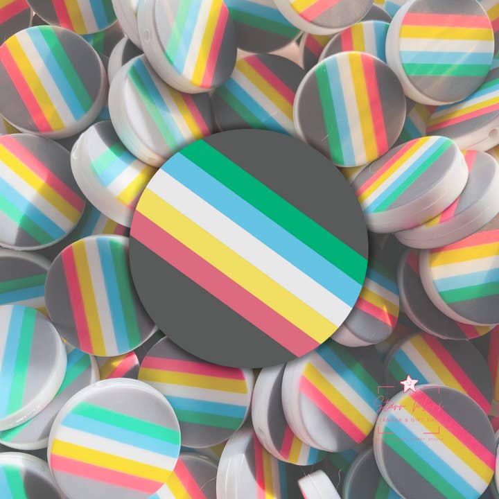 Disability Pride Flag Silicone Focal Bead || for wholesale by Starr Plans