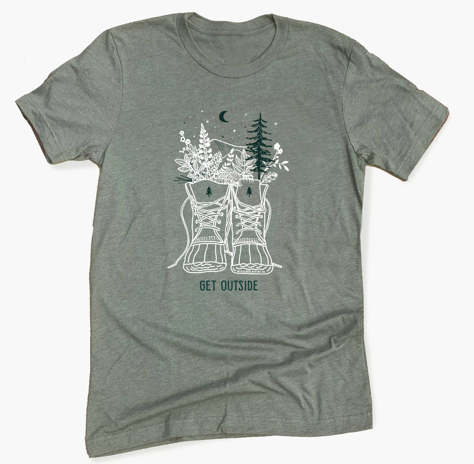 Reclaimed Maine Co. - Wholesale Screen Printed T-Shirt - Unisex - Get Outside T-Shirt | Outdoorsy Apparel