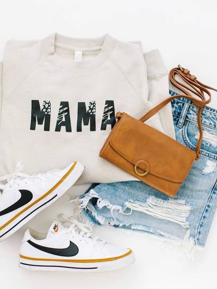 Pulôver neutro Wild Mama por atacado de Mom Life Must Haves