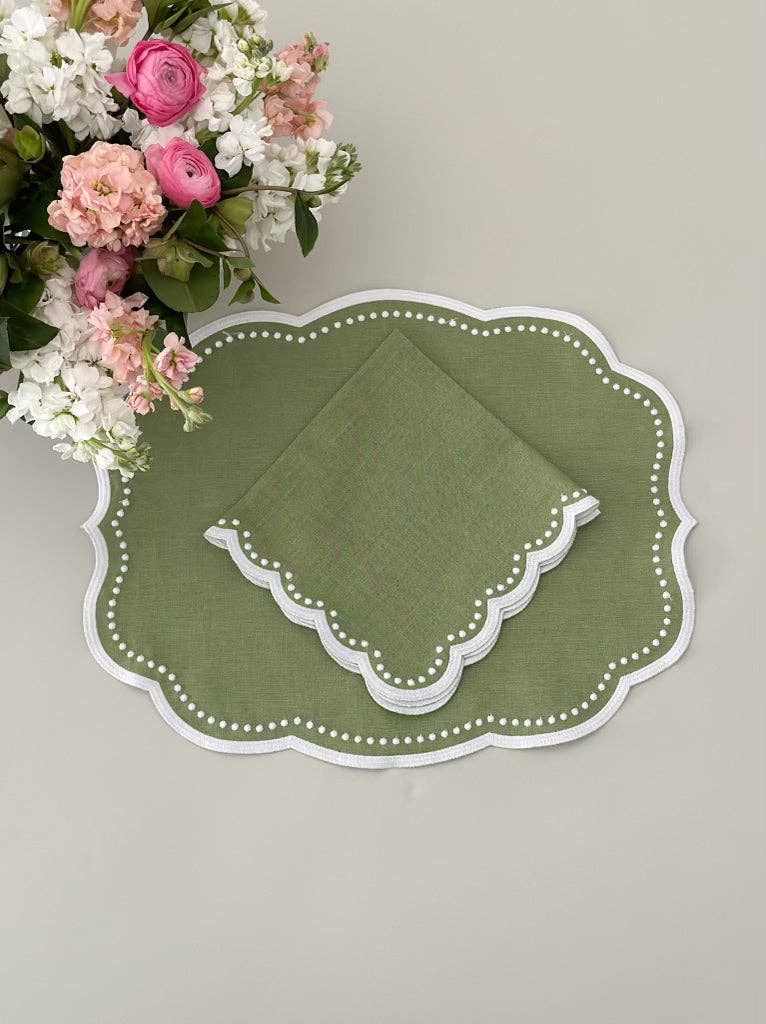 Don Lino - Wholesale Dinner & Cloth Napkin - Wide border green napkin1