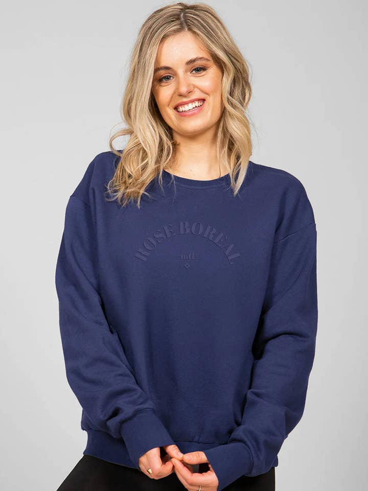Signature Sweatshirt - Denim for wholesale by Rose Boreal