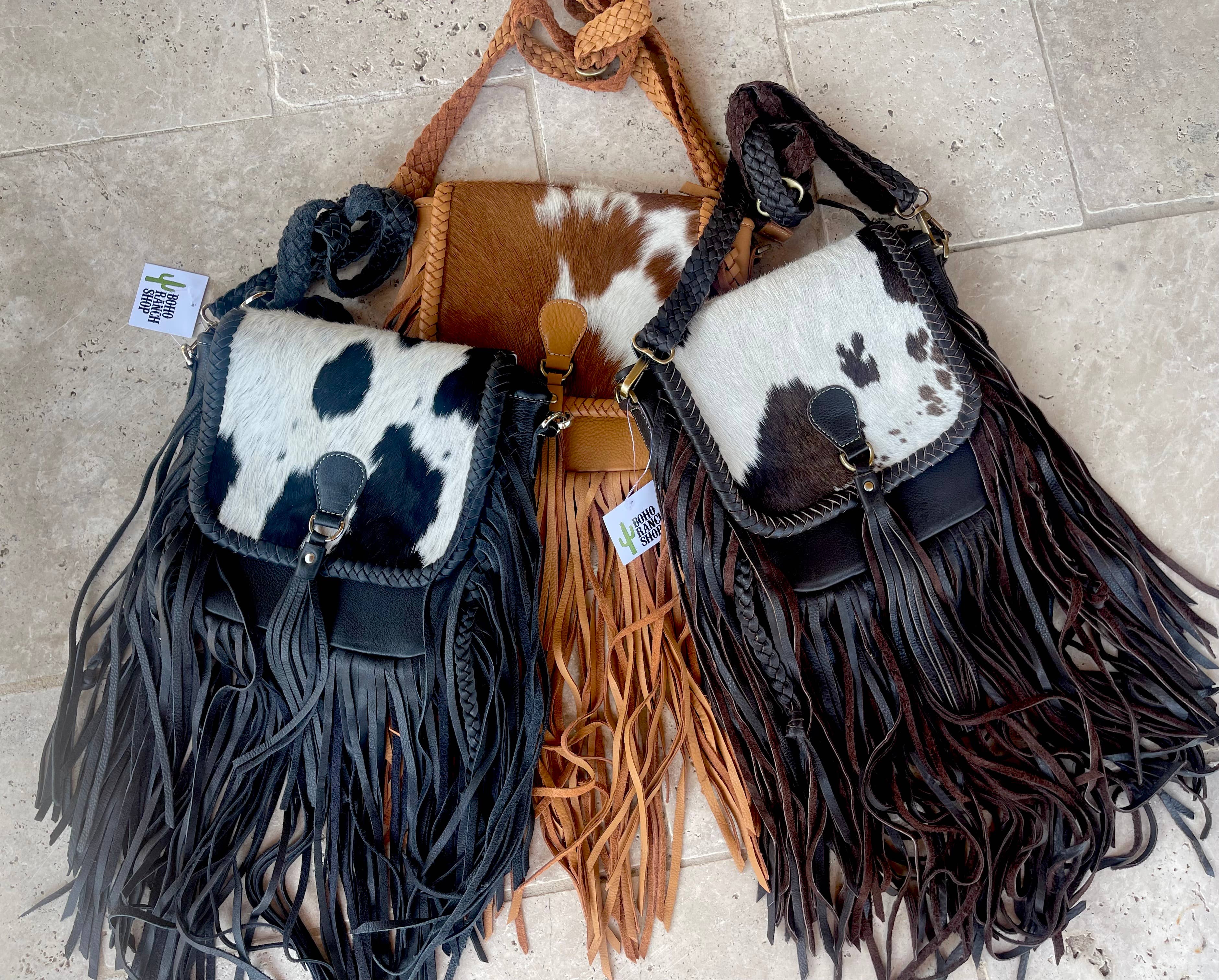 Boho Ranch Shop - Wholesale Crossbody Bag - Women's - THE NANCY CROSSBODY Genuine Hairon Cowhide Leather Tassel0