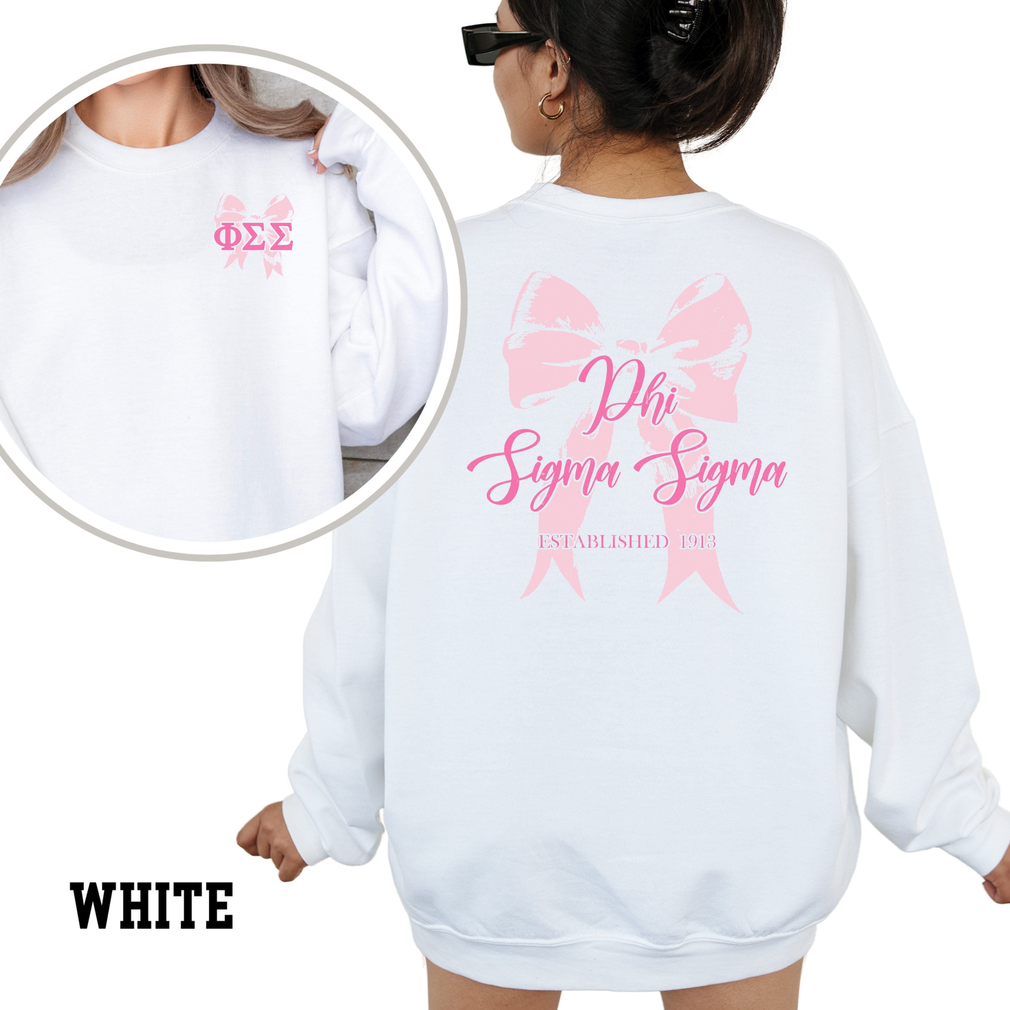 Kite and Crest - Wholesale Graphic Sweatshirt - Women's - Pink Ribbon Sorority Sweatshirt19